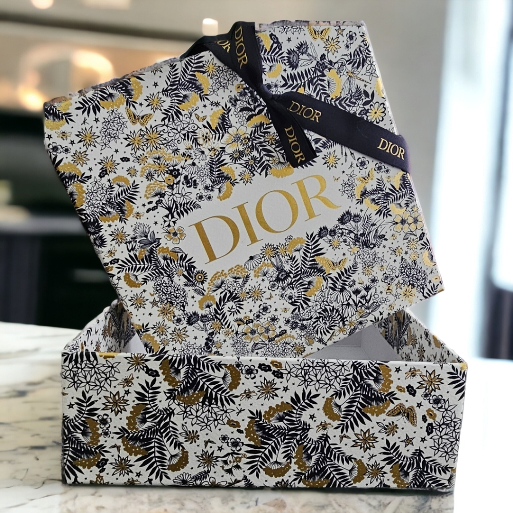 Dior gift box with signature ribbon